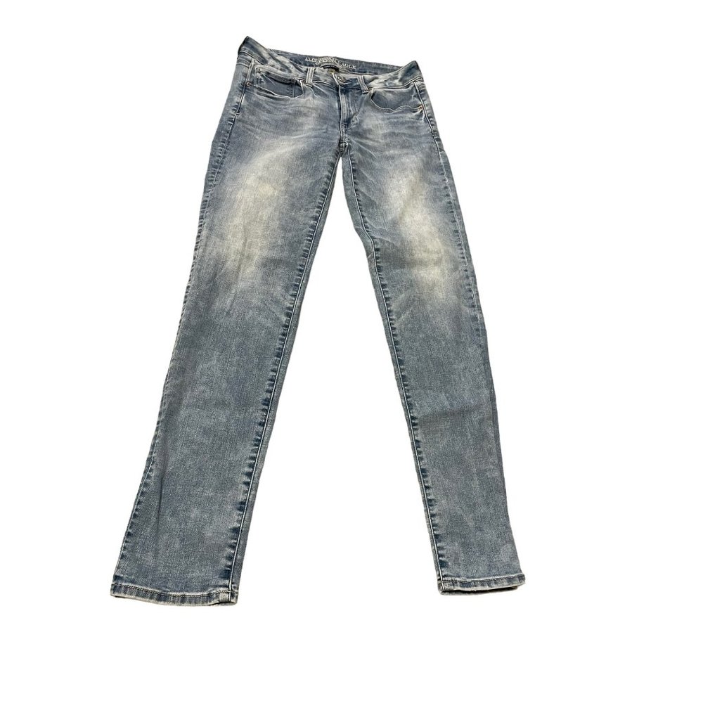 American Eagle Outfitters Size 6 Long Womens Skinny Blue Jeans #R-4-9